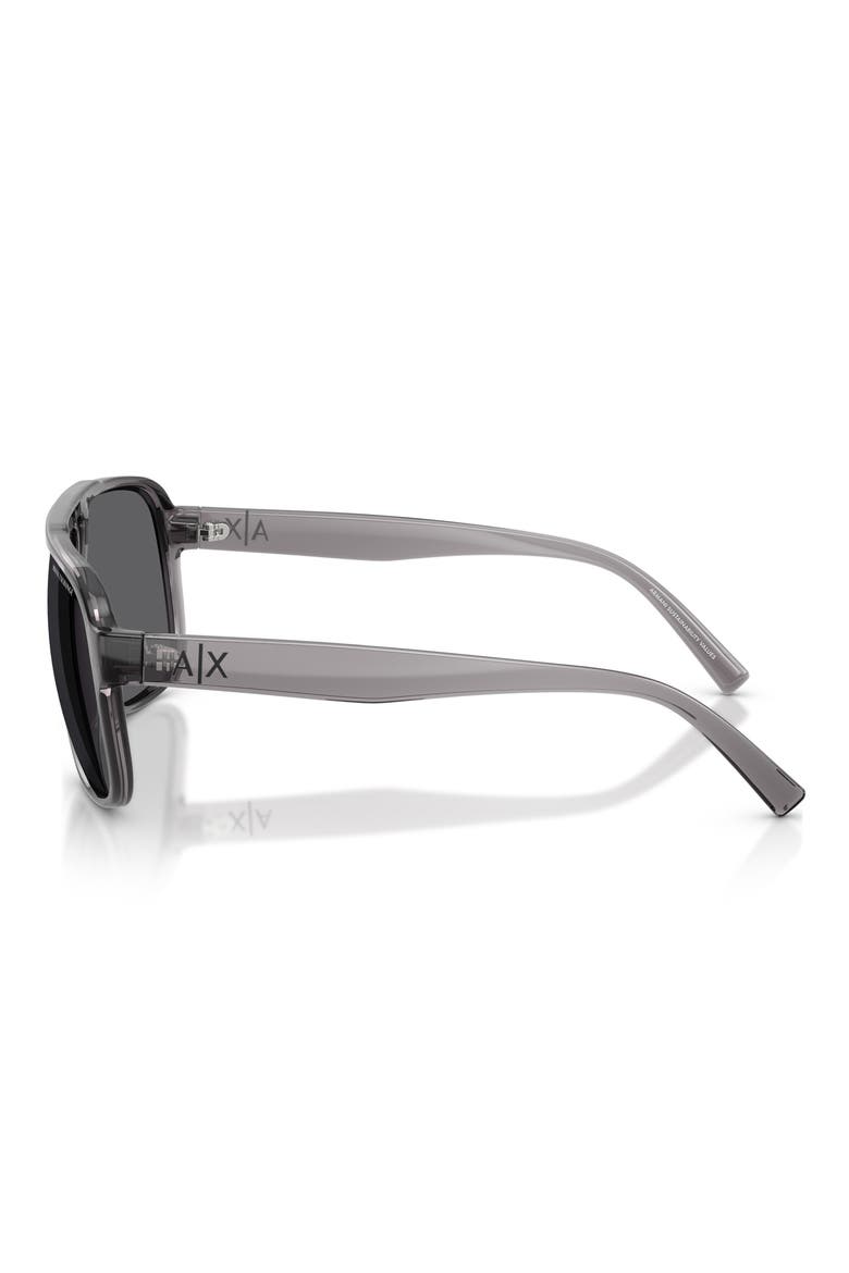 61mm Polarized Pilot Sunglasses, Alternate, color, SHINY GREY / POLAR GREY