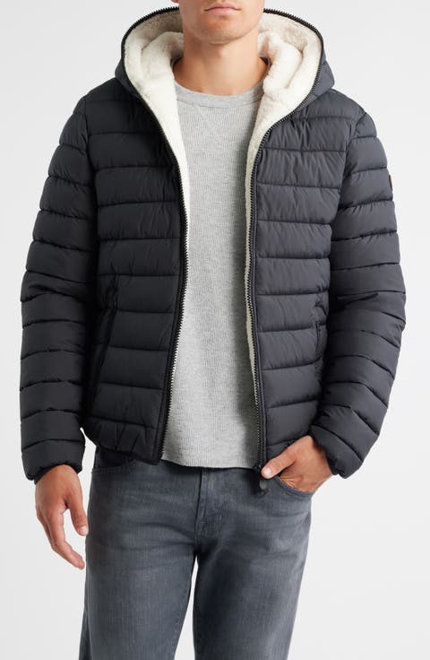 Bertie Faux Shearling Lining Hooded Puffer Jacket