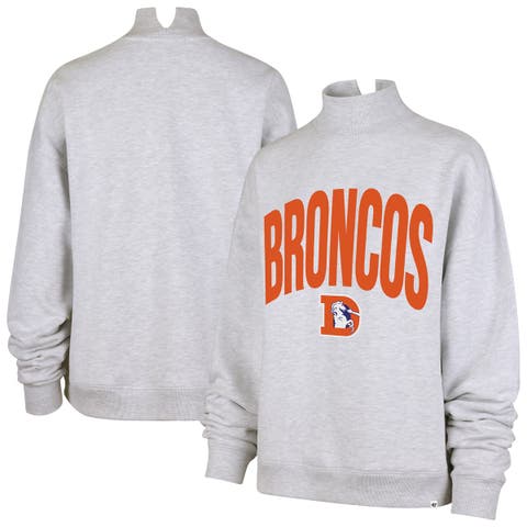 Women's '47  Gray Denver Broncos Subtle Muse Mock Neck Sweatshirt