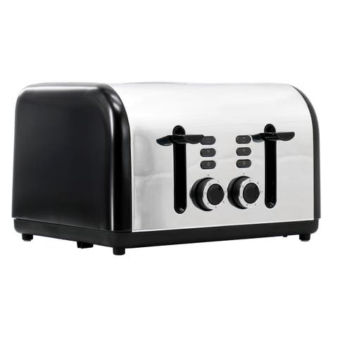 4 Slice Wide Slot 1400W Stainless Steel Toaster