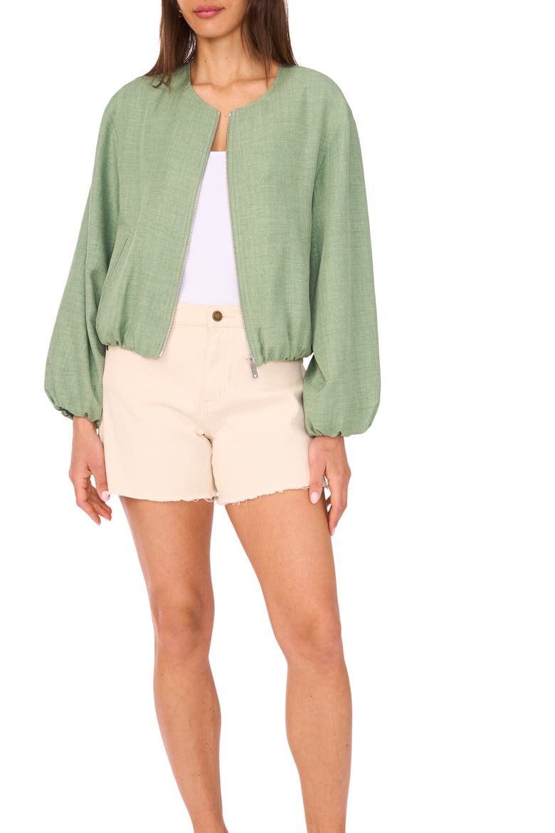 Crop Bubble Jacket, Alternate, color, EUCALYPTUS