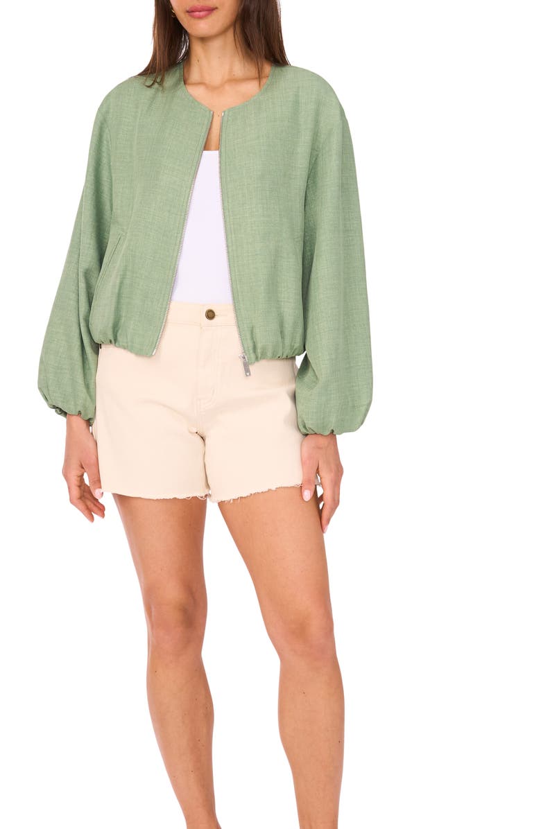 Vince Camuto Crop Bubble Jacket, Alternate, color, Eucalyptus