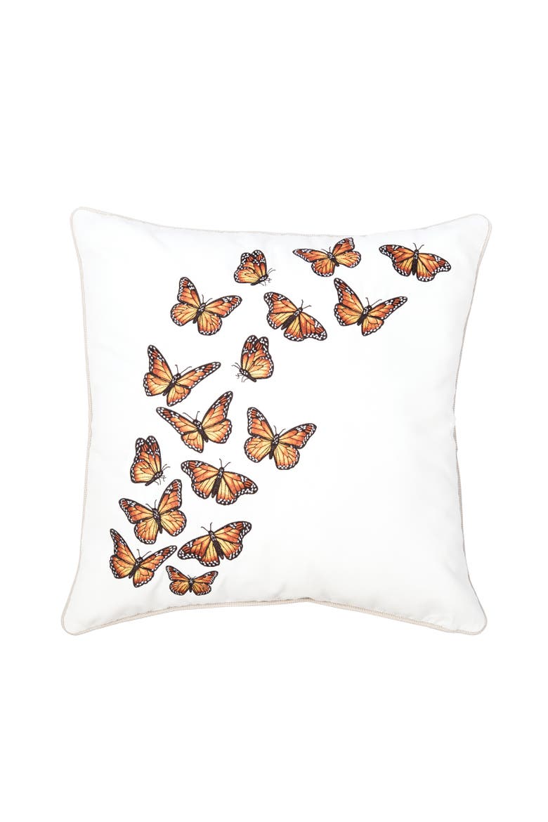 Butterfly Kaleidoscope Indoor/Outdoor Pillow, Main, color, Orange