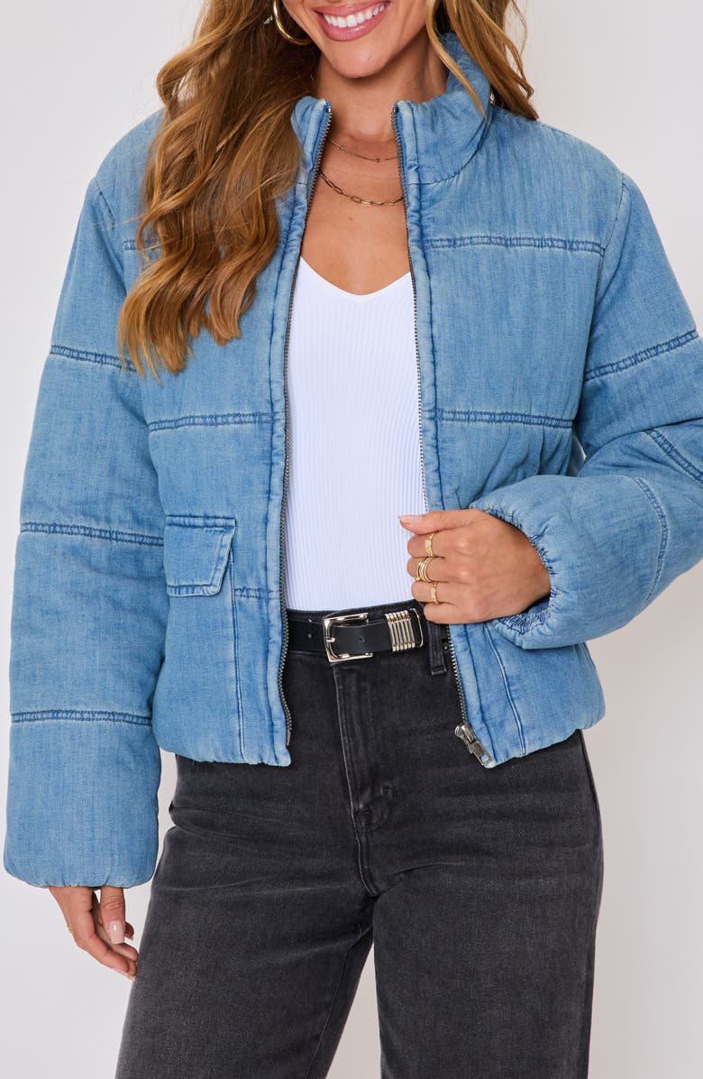 VICI Collection Chill Out Denim Quilted Puffer Jacket, Alternate, color, Denim