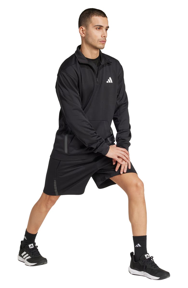 adidas Game & Go Team Issue Climacool Quarter Zip Pullover, Alternate, color, Black