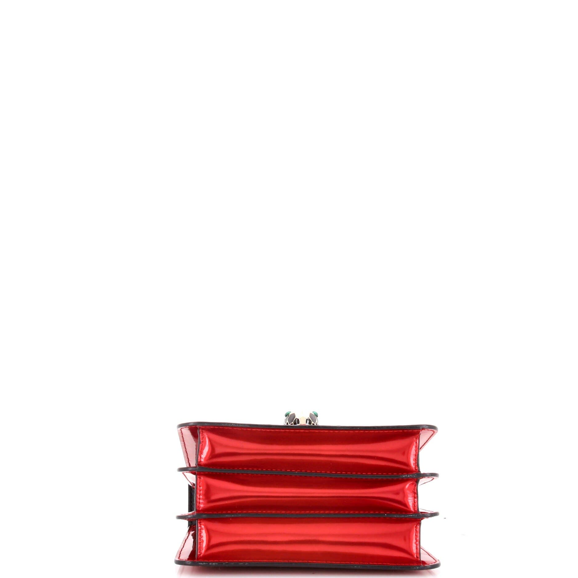 Serpenti Top Handle Bag Patent Small, Alternate, color, Red