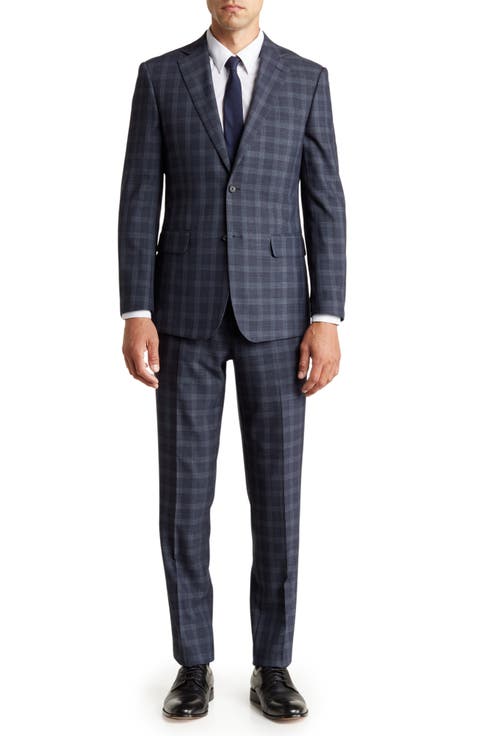 Plaid Two Button Notch Lapel Suit