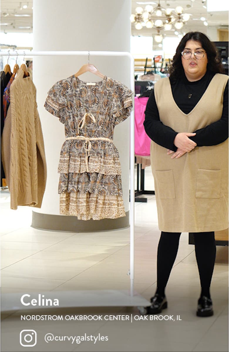 Kaitlyn Tie Waist Floral Tiered Minidress, sales video thumbnail