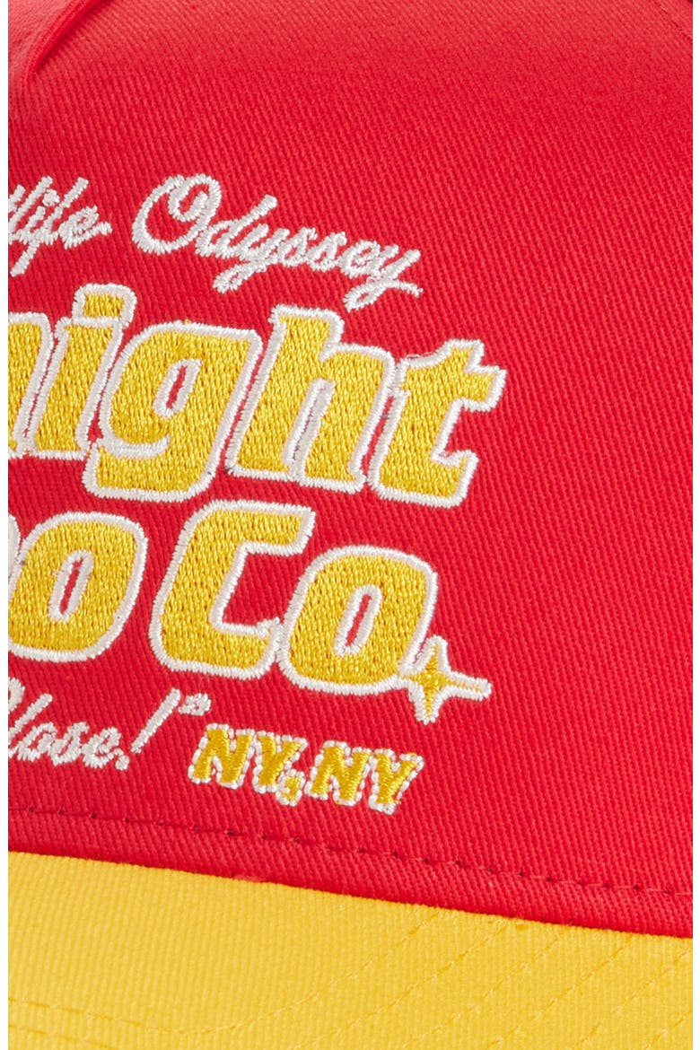 Nightlife Odyssey Trucker Hat, Alternate, color, RED