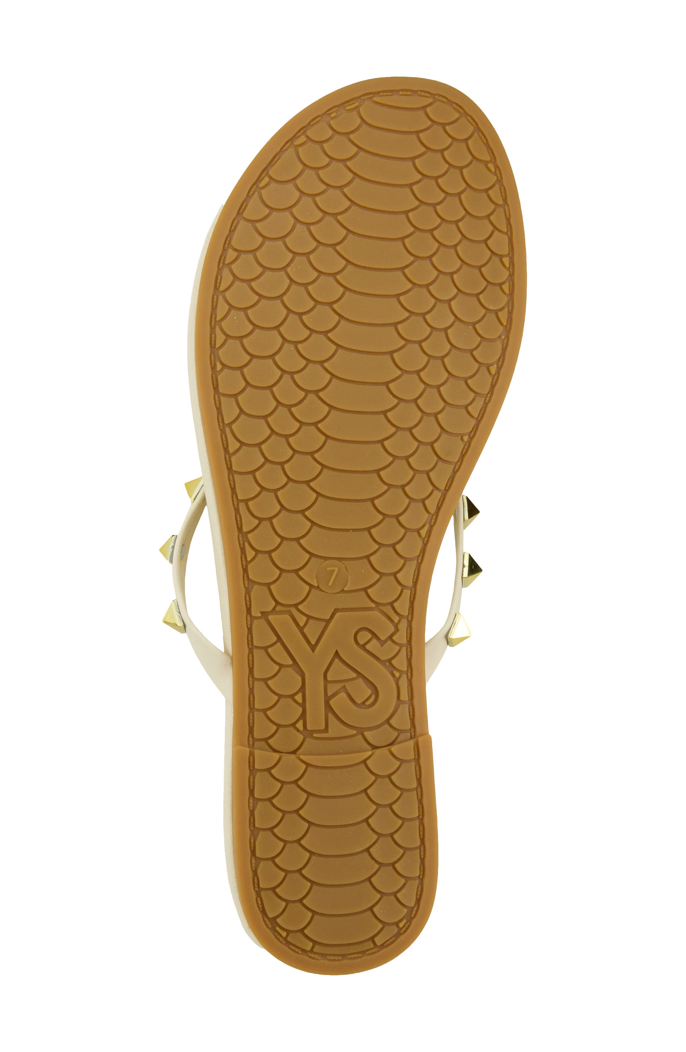 Rivington Stud Flip Flop, Alternate, color, CREAM/ GOLD