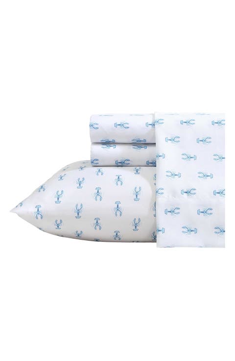 Nantucket Lobster Print Microfiber Sheet Set
