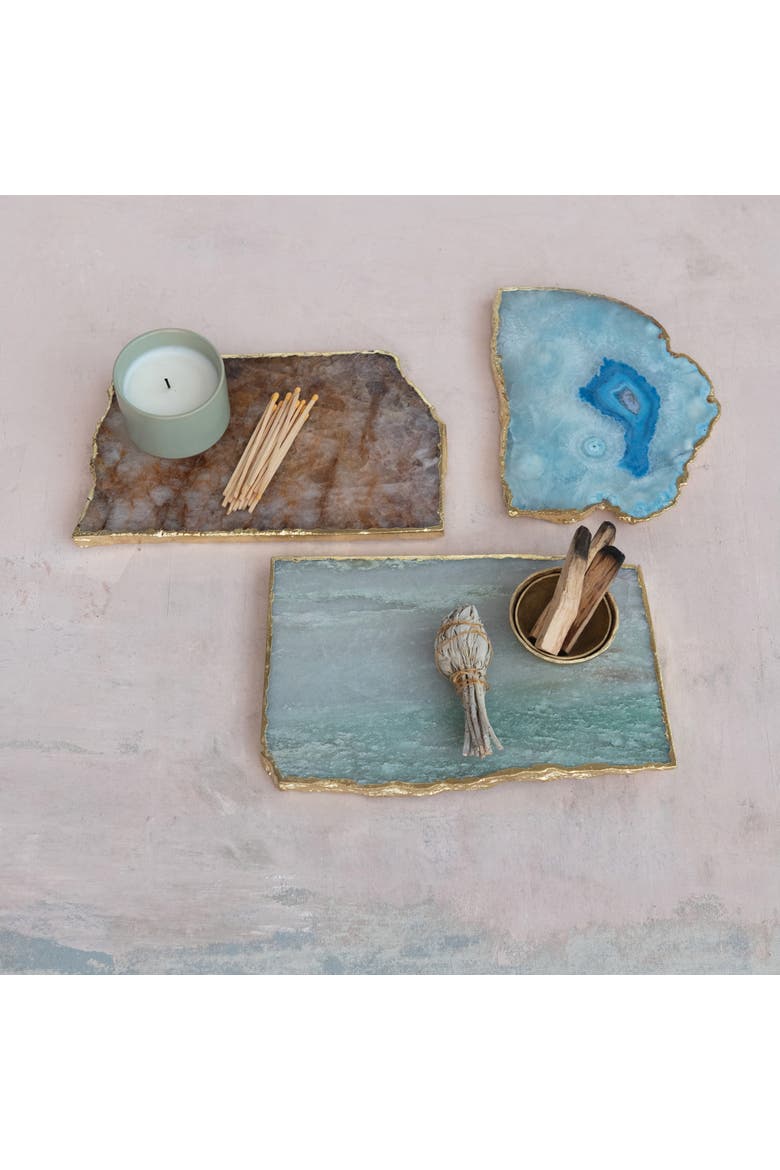 Tray with Electroplated Edge, Alternate, color, Blue