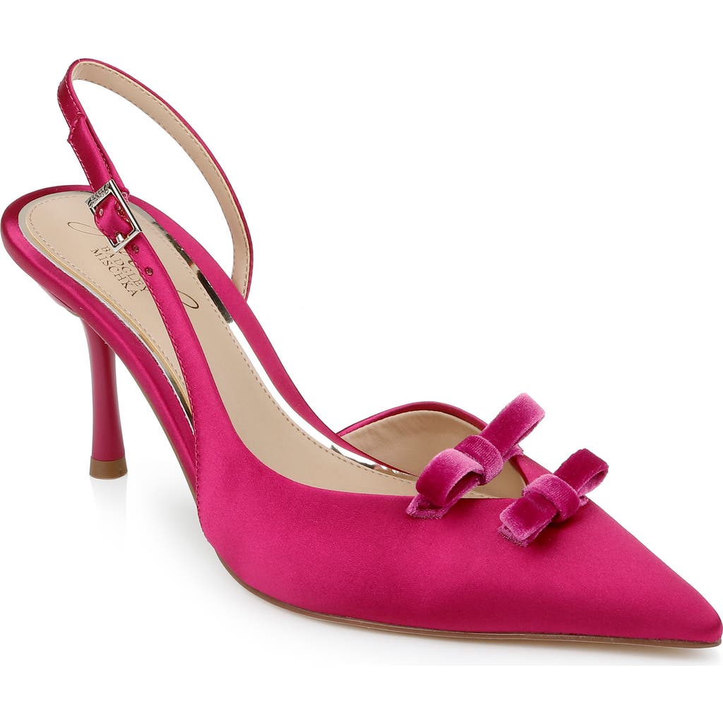 Jewel Badgley Mischka Ellery Slingback Pointed Toe Pump In Pink