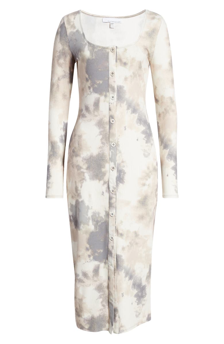 Fourteenth Place Square Neck Long Sleeve Midi Dress, Alternate, color, 