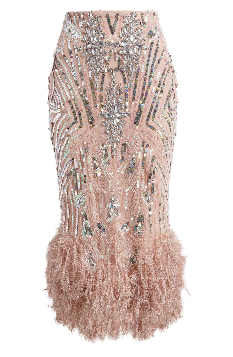 ASOS DESIGN Luxe Sequin & Crystal Party Skirt, Alternate, color, 