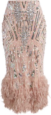 ASOS DESIGN Luxe Sequin & Crystal Party Skirt