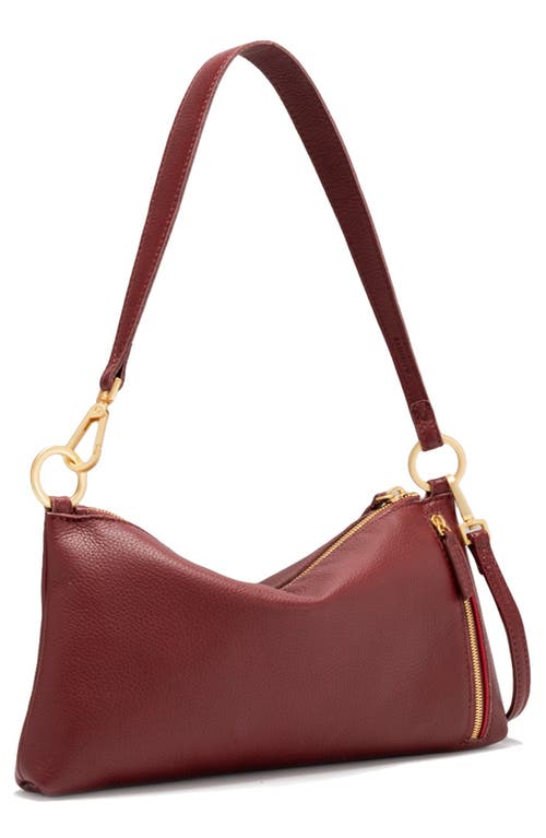 Hammitt Kyle Cherrywood Pebble Brushed Gold Sml In Burgundy