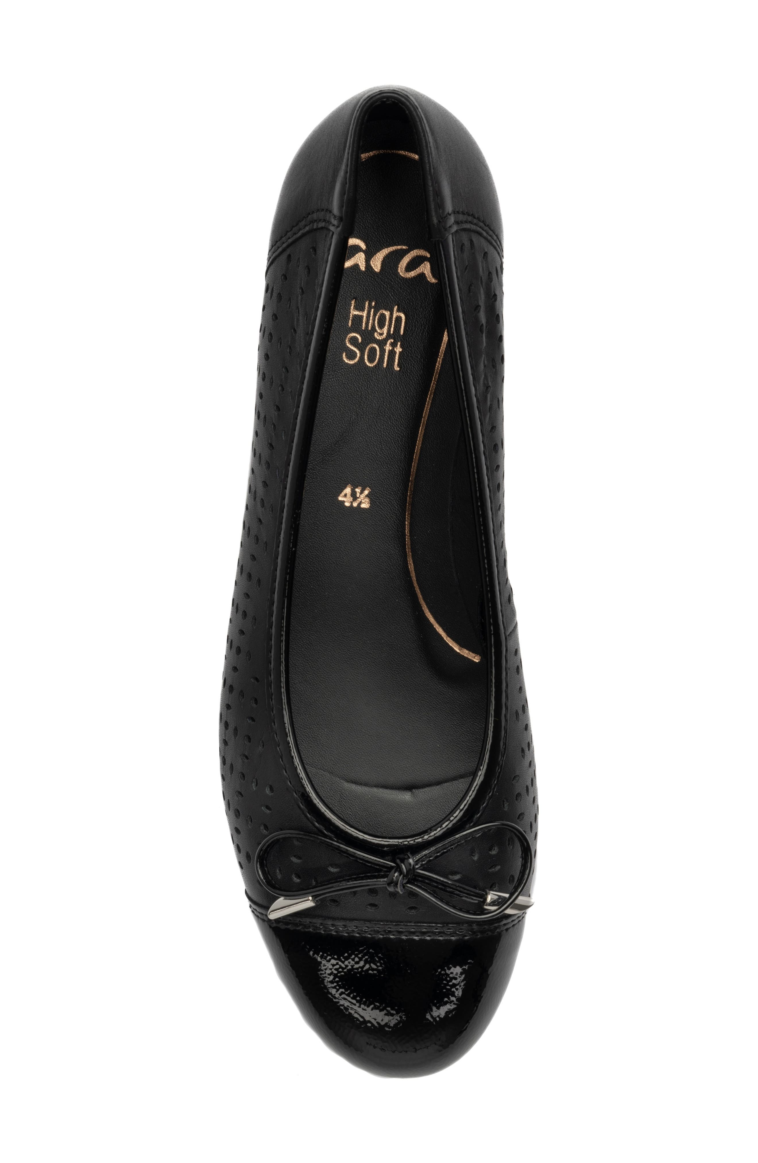 ara Sangria Cap Toe Flat, Alternate, color, Black