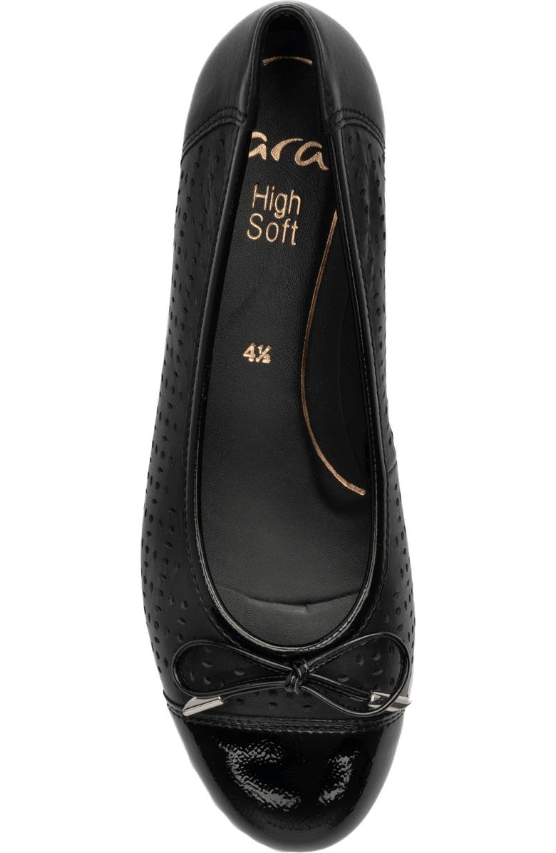 ara Sangria Cap Toe Flat, Alternate, color, Black