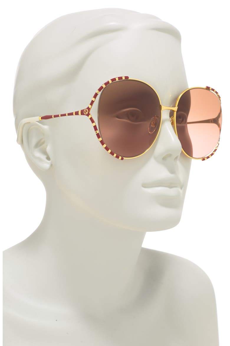 59mm Round Sunglasses, Alternate, color, GOLD RED BROWN