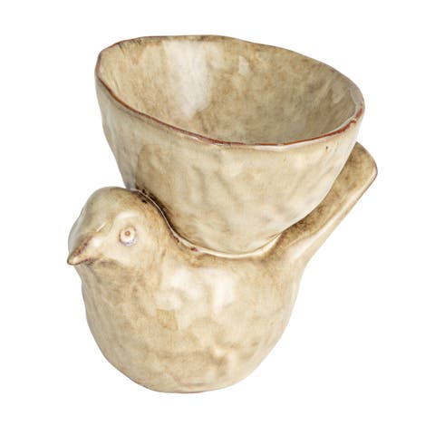 Avian Stoneware Bowl, Cream