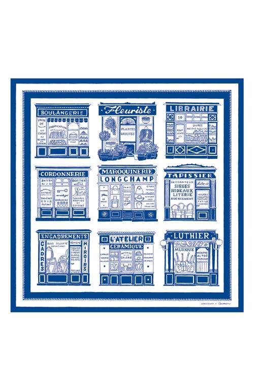Longchamp Les Artisans De Paris Square Silk Scarf In Blue