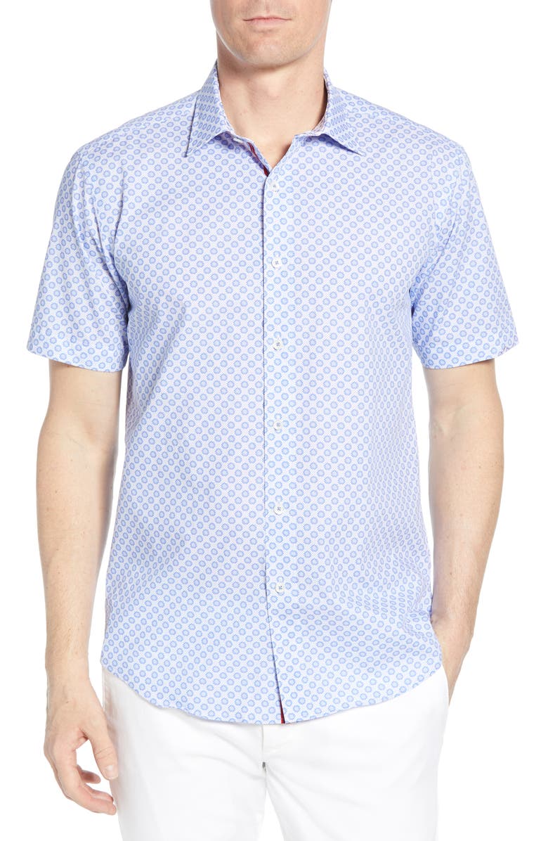 Bugatchi Shaped Fit Linen Shirt, Main, color, 