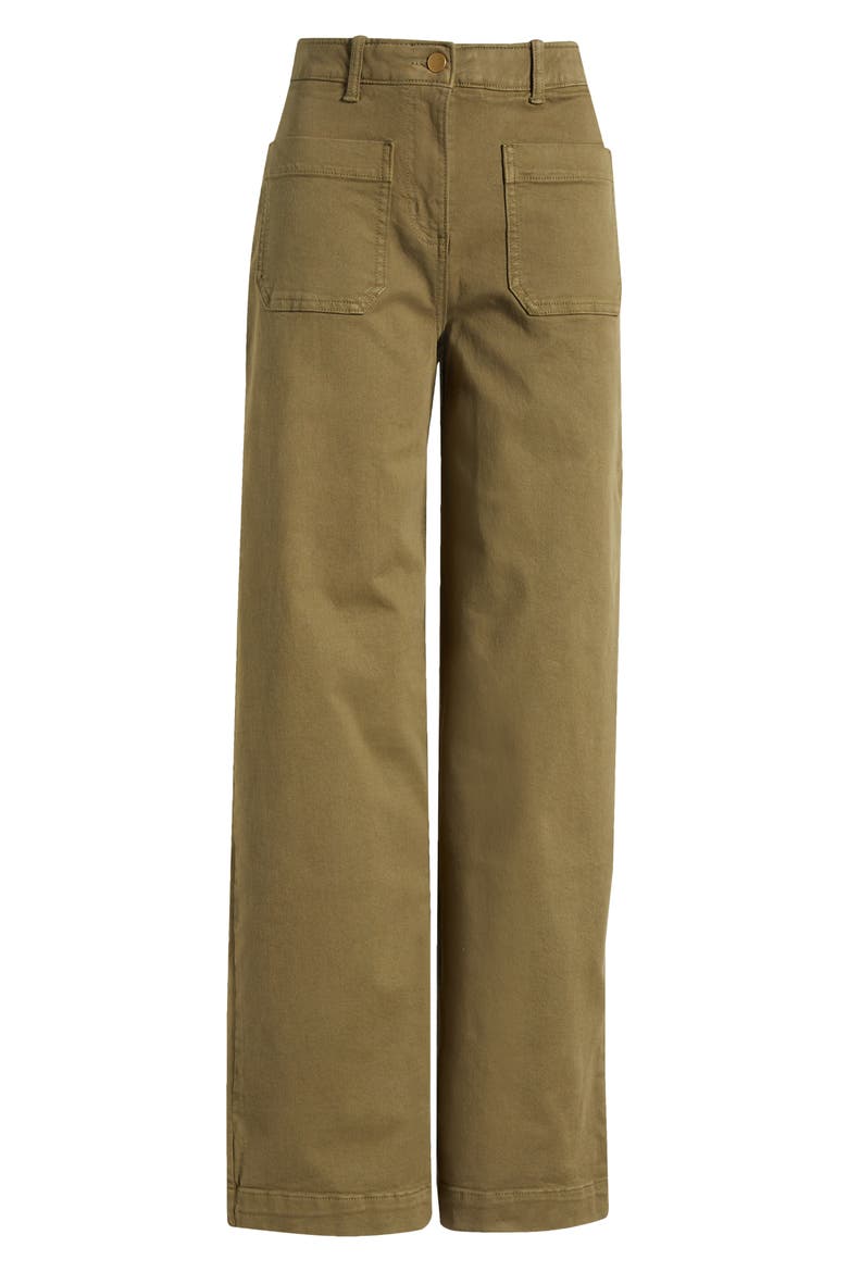 Ultra High Waist Patch Pocket Wide Leg Pants, Alternate, color, OLIVE BURNT