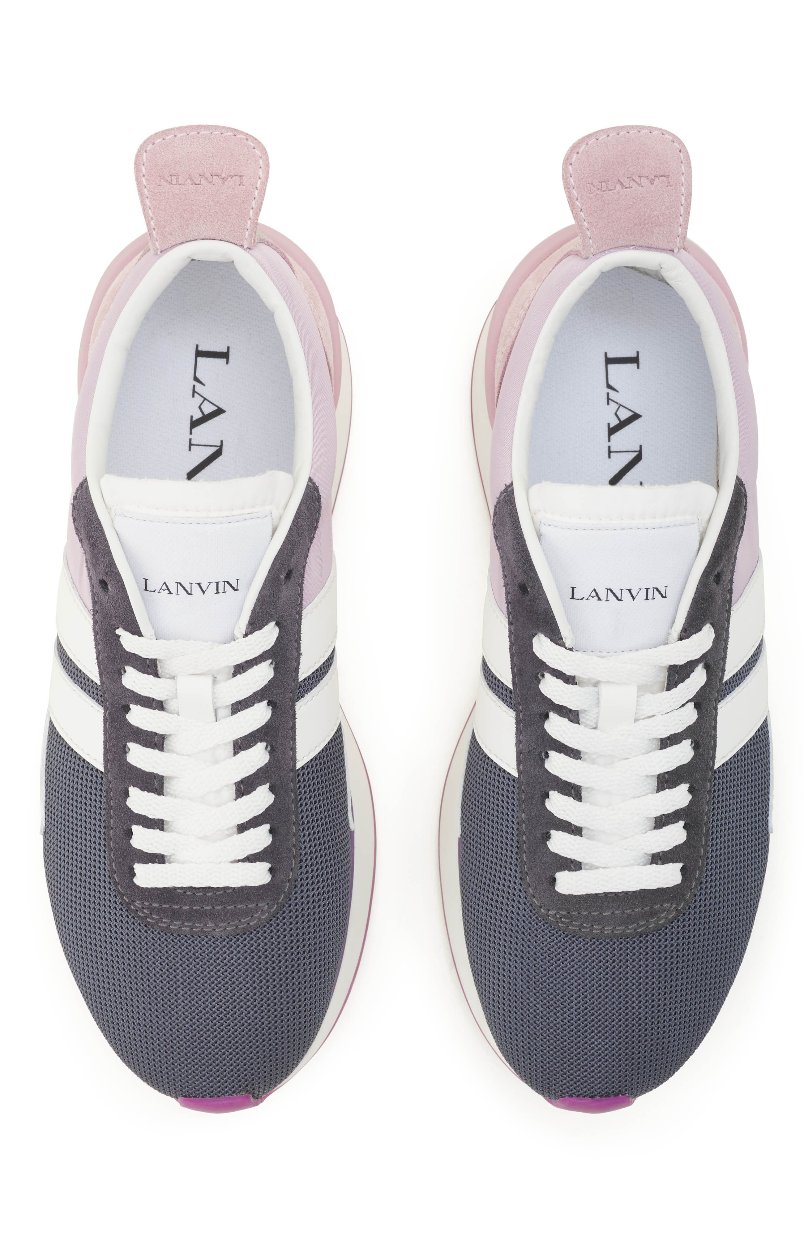 Bumpr Sneakers In Nylon And Mesh, Alternate, color, White/Pink