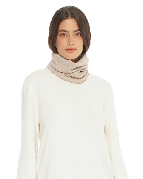 Pure Cashmere Knit Collar Scarf
