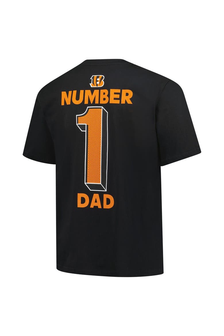 Men's Fanatics  Black Cincinnati Bengals Big & Tall Number One Dad T-Shirt, Alternate, color, Black