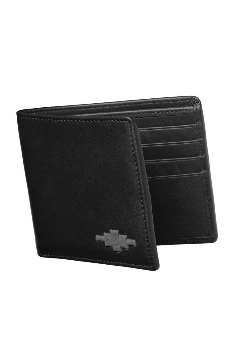Dinero Leather Card Wallet, Main, color, Black/Grey