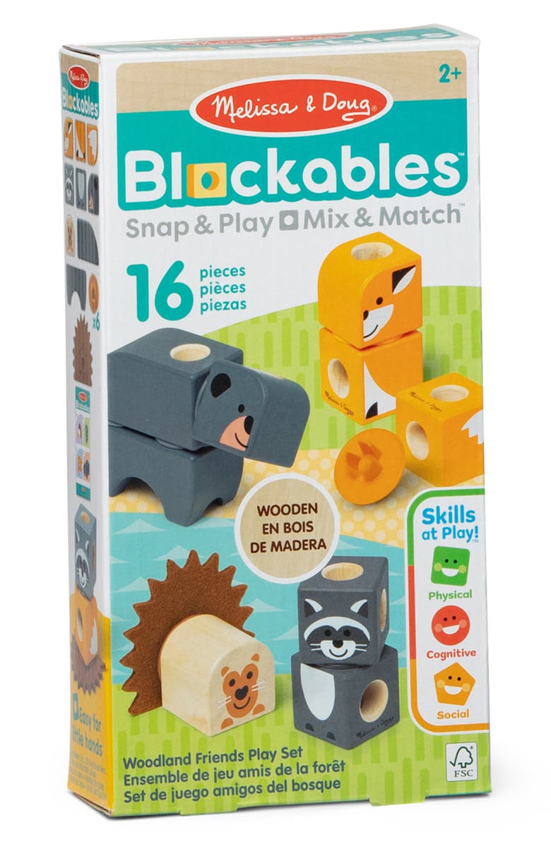 Melissa & Doug Blockables<sup>™</sup> Woodland Friends Playset, Main, color,