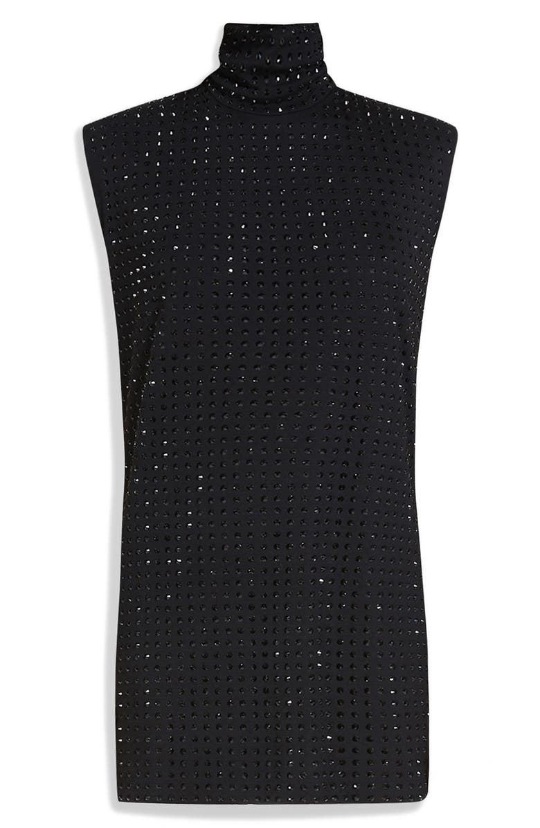 SPORTMAX Sleeveless Crystal Embellished Turtleneck Sweater Dress, Alternate, color,