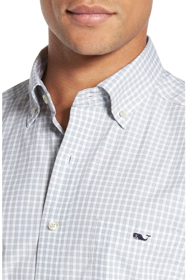 'Tucker - Seabrook' Trim Fit Gingham Sport Shirt, Alternate, color, BARRACUDA