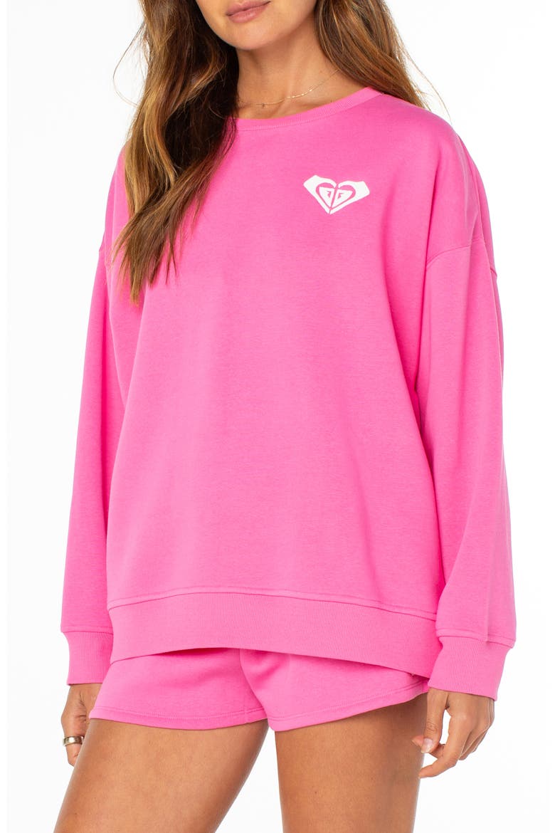 Morning Stroll Graphic Sweatshirt, Alternate, color, SHOCKING PINK