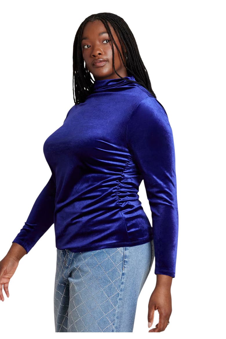 Velvet Mockneck Top, Main, color, MYSTIC PURPLE