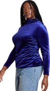 ELOQUII Velvet Mockneck Top