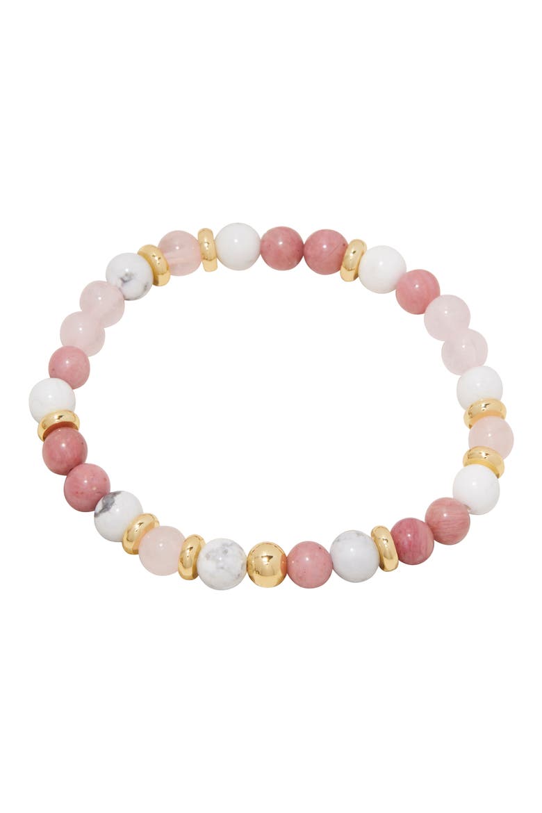 Power Stone Mantra Bracelet, Main, color, ROSE QUARTZ MIX