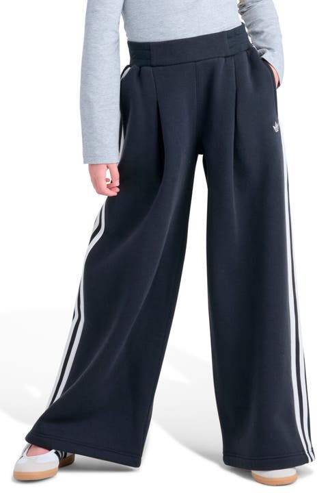 Kids' Pleated Wide Leg Fleece Pants