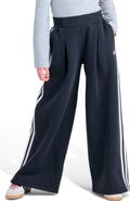 adidas Kids' Pleated Wide Leg Fleece Pants