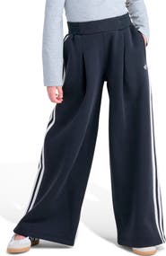 adidas Kids' Pleated Wide Leg Fleece Pants