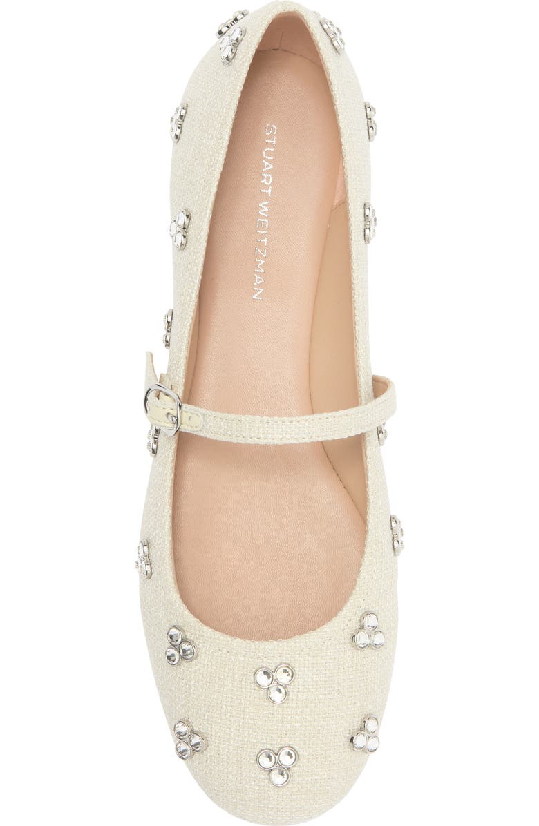Stuart Weitzman Tammy Crystal Mary Jane Flat, Alternate, color, Cream