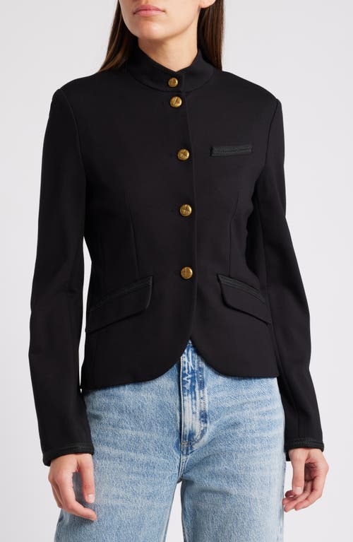 Rag & Bone Slade Braided Cropped Ponte Blazer In Black