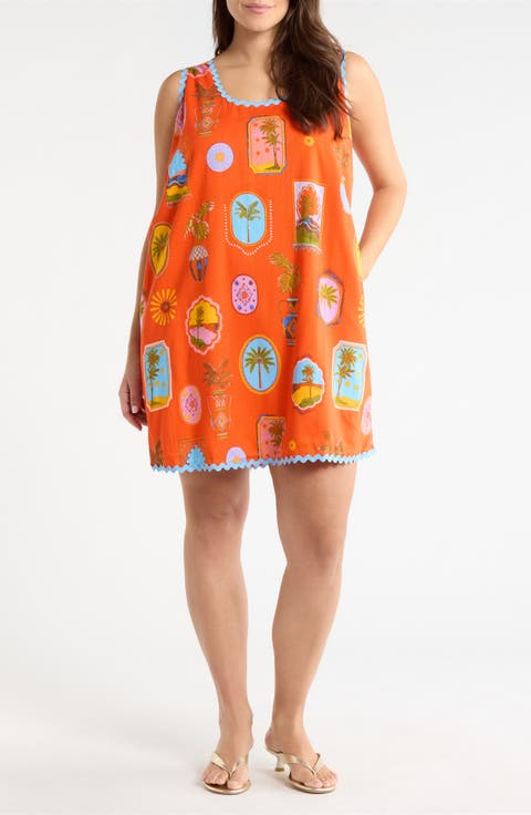 Maury Postcard Auriel Shift Minidress (Plus)