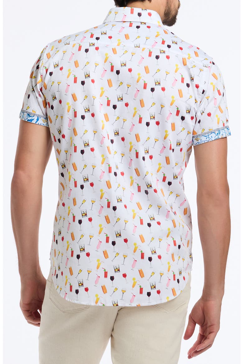 Short Sleeve Cotton Button-Up Shirt, Alternate, color, WHITE