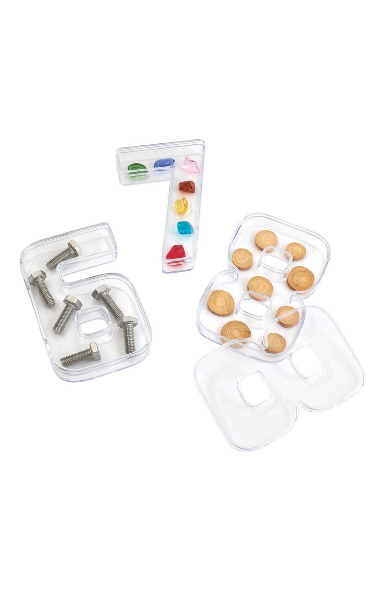 Kaplan Early Learning Company Loose Parts Number Trays - Set of 10, Alternate, color, Clear