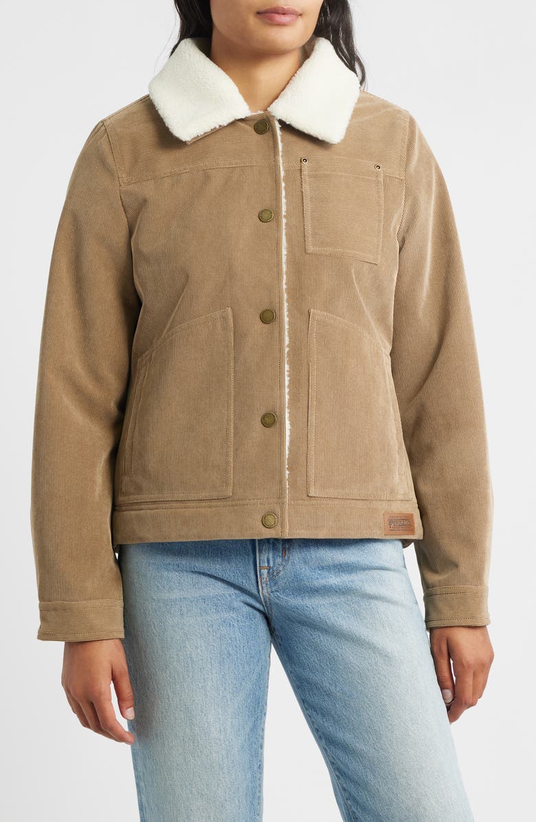 Pendleton Wind River Corduroy Trucker Jacket with Removable Fleece Collar, Alternate, color, Old Oak