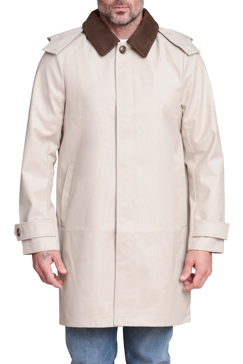 Combo Collar Mac Coat with Detachable Hood, Alternate, color, KHAKI