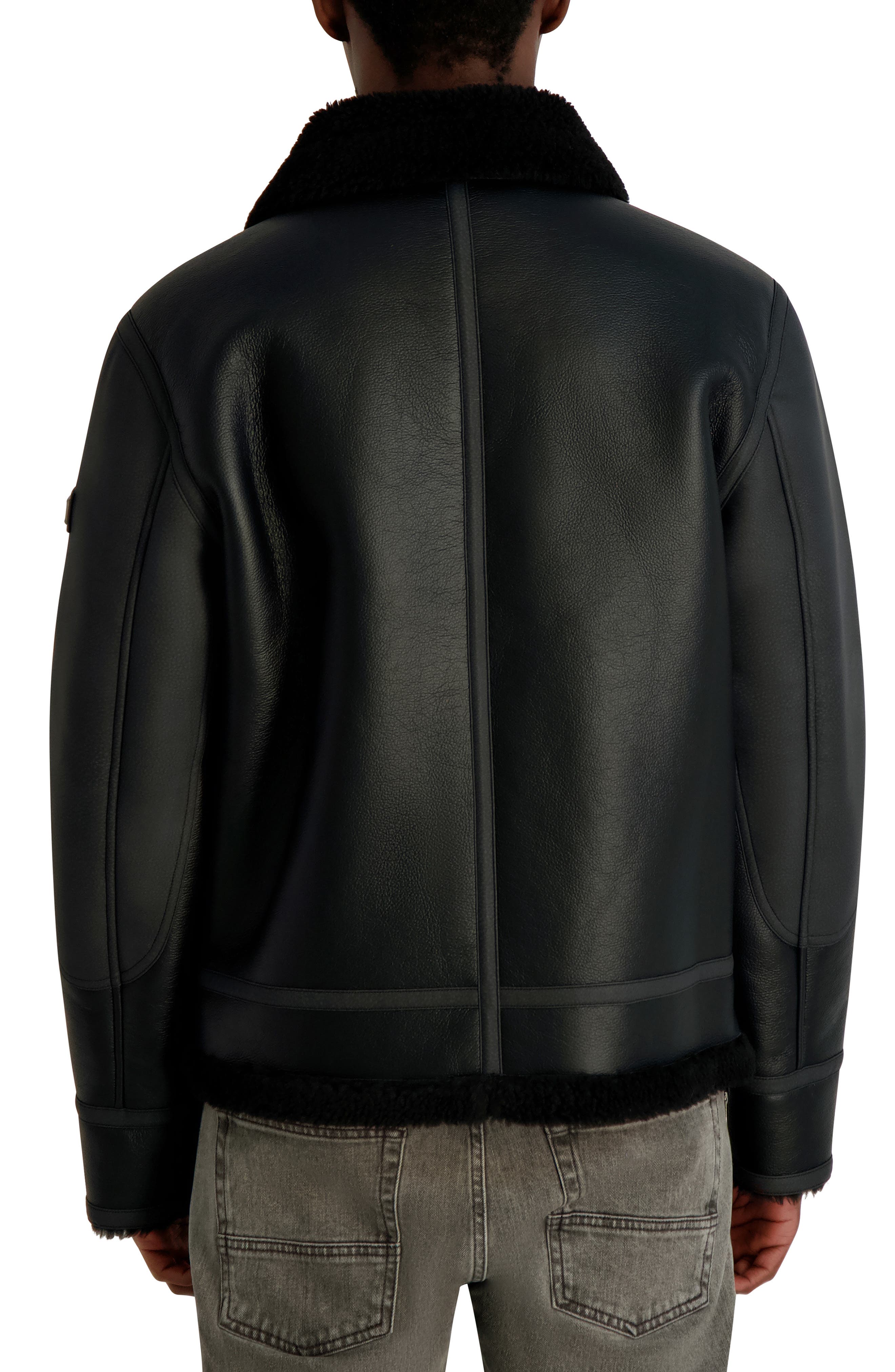 Faux Leather & Faux Shearling Jacket - image 2